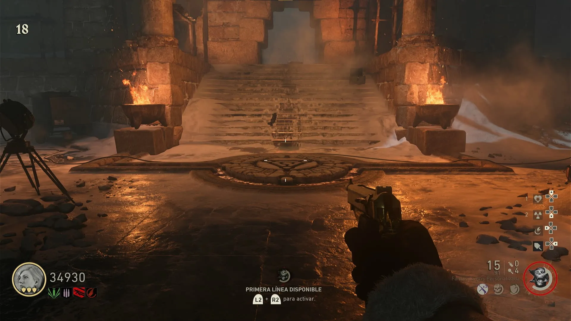 Piedra de sacrificio en la Sala Inicial