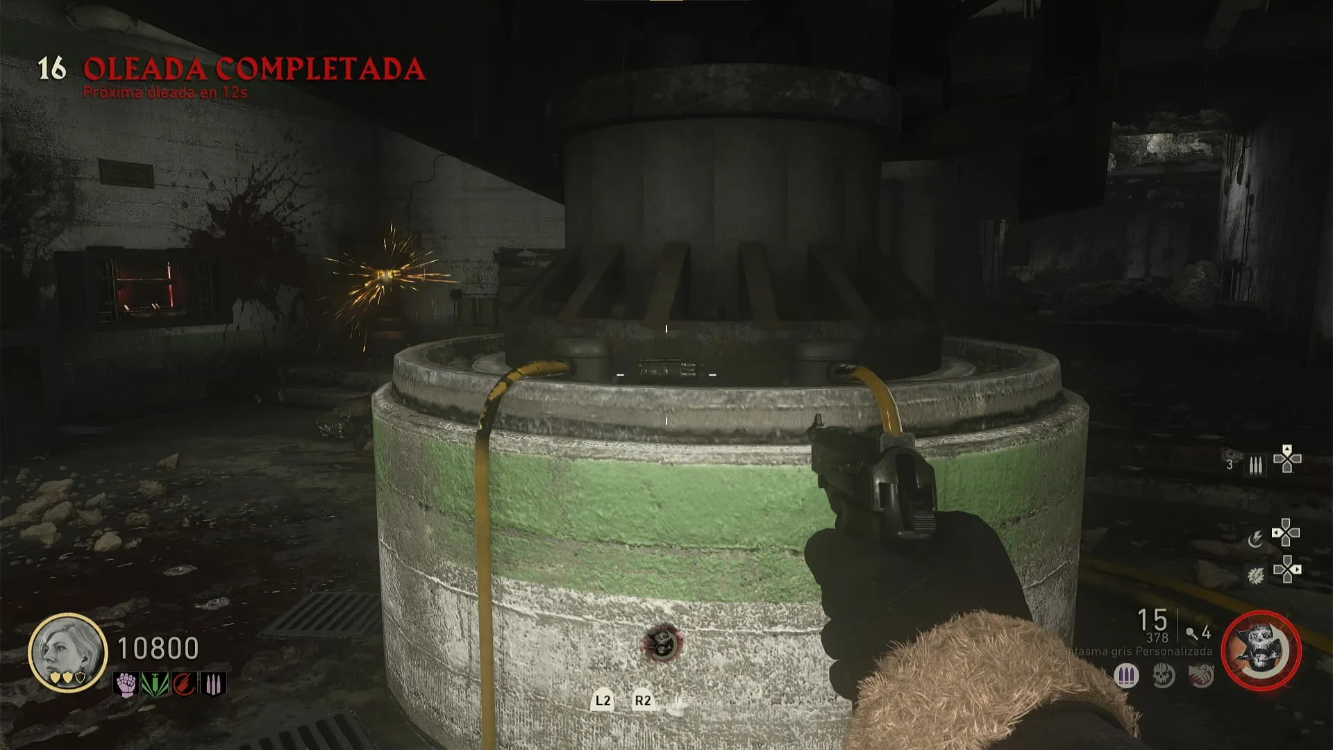 Fusil en la base del cañón